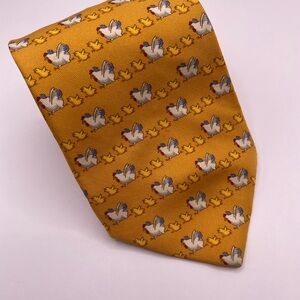 Brooks Brothers Mustard Duck Motif Tie